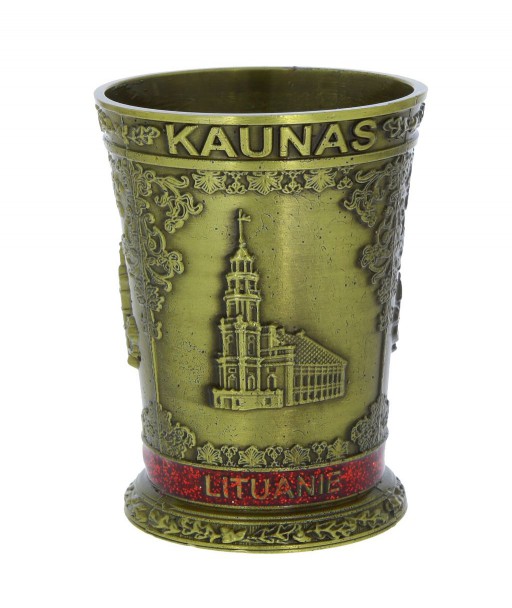 Bronzos spalvos kolekcinis metalinis stikliukas Lietuva